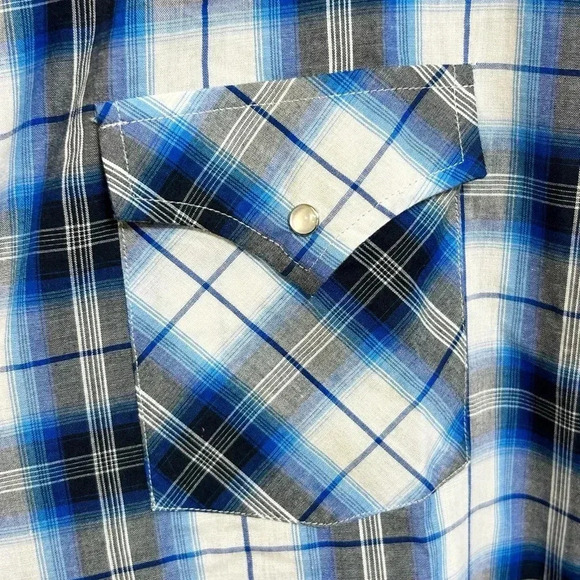 Ely Cattleman Shirt Mens 3XLT Tall Plaid Western Pearl Snap Button Rodeo Vintage - Picture 6 of 10